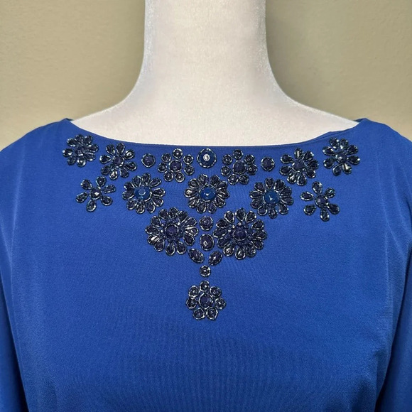 TRINA TURK Beaded Cold Shoulder Tunic Dress - 8 - Picture 2 of 6